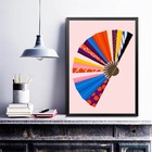 Quadro Fashion Leque - Estampas 33x24cm Moldura Preta