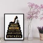 Quadro Fashion Livros Preto E Dourado 24x18cm - Com Vidro Mol