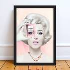 Quadro Fashion Marilyn Perfume 33x24cm Moldura:madeira Preta