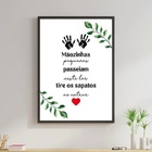 Quadro Favor Tirar Os Sapatos Ao Entrar 45x34cm - Com Vidro M