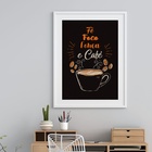Quadro Fé Foco Força E Café - 60x48cm Moldura:madeira Branca