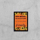 Quadro Feito Girassol 24x18cm Moldura:madeira Branca