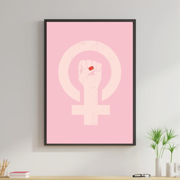 Quadro Feminismo 45x34cm - Com Vidro Moldura:madeira Preta
