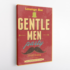 Quadro Festa Gentlemen Party Lounge Bar Canvas 100x70cm