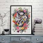 Quadro Fetos Gêmeos Com Flores 24x18cm Moldura:madeira Branca