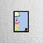 Quadro Figurativo Alice Com Chícaras 33x24cm - Com Vidro Mold