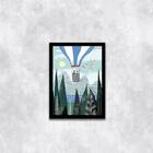 Quadro Figurativo Paisagem Com Balão 24x18cm - Com Vidro Mold