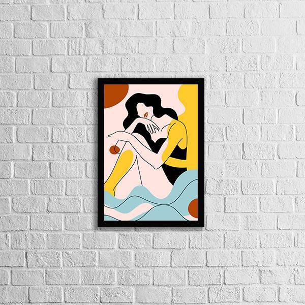 Quadro Figurativo Série Mulher Verão 2 33x24cm - Com Vidro Mo
