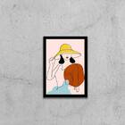 Quadro Figurativo Série Mulher Verão 3 24x18cm Moldura:madeir