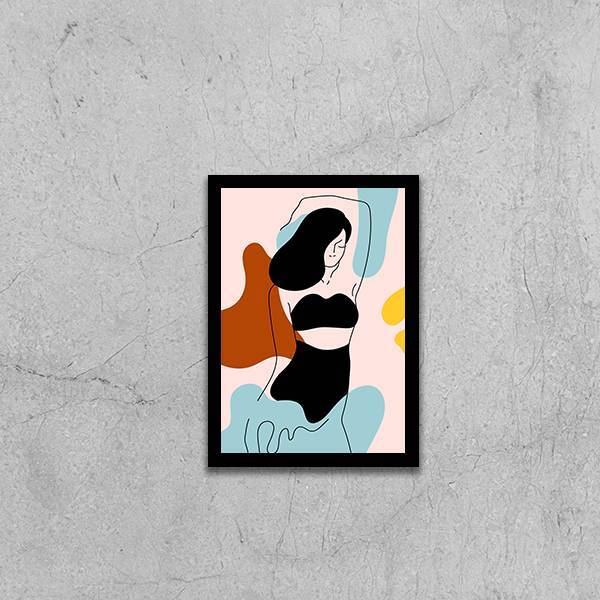 Quadro Figurativo Série Mulher Verão 45x34cm - Com Vidro Mold