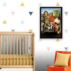 Quadro Filme Shrek Personagens 24x18cm Moldura:madeira Branca