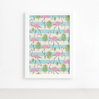 Quadro Flamingo Moldura Branca 22x32cm