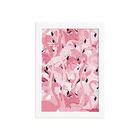 Quadro Flamingos Tropicais Moldura Branca 33x43cm
