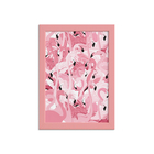 Quadro Flamingos Tropicais Moldura Rosa 22x32cm