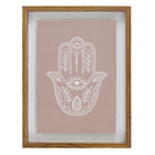 Quadro Floating Hamsa Marrom com Vidro 40x30cm Kapos