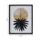 Quadro Flor de Água Preto e Branco e Marrom com Vidro 40x50cm Tropical