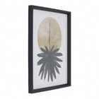 Quadro Flor de Água Preto e Branco e Marrom com Vidro 40x50cm Tropical