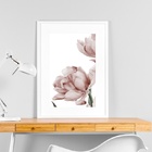 Quadro Flor Moderna Rosê - 60x48cm Moldura Preta