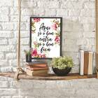 Quadro Floral Aqui Só O Bem Entra, Só O Bem Fica 24x18cm - Co