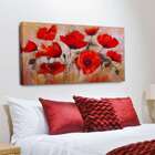 Quadro Floral Vermelho 55x100cm