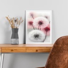 Quadro Flores Dente De Leão Soft 33x24cm - Com Vidro Moldura