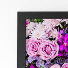 Quadro Flores Em Tons De Roxo E Lilás Moldura Preta 60x40cm