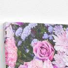 Quadro Flores Em Tons De Roxo Rosa E Lilás Canvas 120x80cm