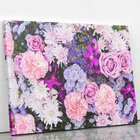 Quadro Flores Em Tons De Roxo Rosa E Lilás Canvas 60x40cm