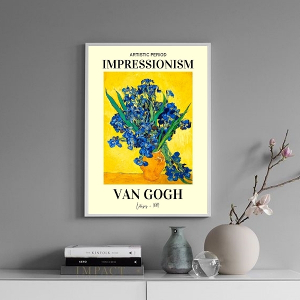 Quadro Flores Impressionistas - Van Gogh 24x18cm - Com Vidro