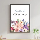 Quadro Flores Permita-se Florescer 33x24cm Moldura:madeira Pr