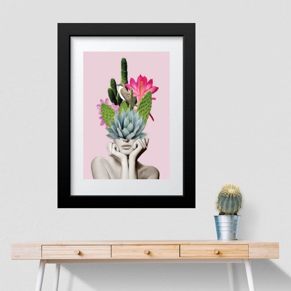 Quadro Florescendo Ideias - 60x48cm Moldura:madeira Branca