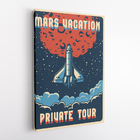 Quadro Foguete Espacial Retro Férias Marte Canvas 140x90cm