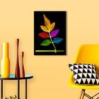 Quadro Folha Multicolorida 33x24cm - Com Vidro Moldura:madeir