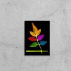 Quadro Folha Multicolorida 33x24cm - Com Vidro Moldura:madeir