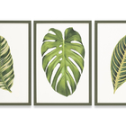 Quadro Folha Trio Tamanho 40x60 3 Peças