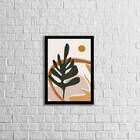 Quadro Folhagem Abstrato 45x34cm - Com Vidro Moldura:madeira