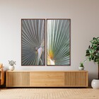 Quadro Folhagem Verde com Vidro 70x140cm Arte Própria