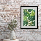 Quadro Folhagens Verdes - 60x48cm Moldura:madeira Preta