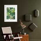 Quadro Folhagens Verdes - 60x48cm Moldura:madeira Preta