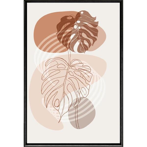 Quadro Folhas Contorno 90x60 - Casa Da Moldura