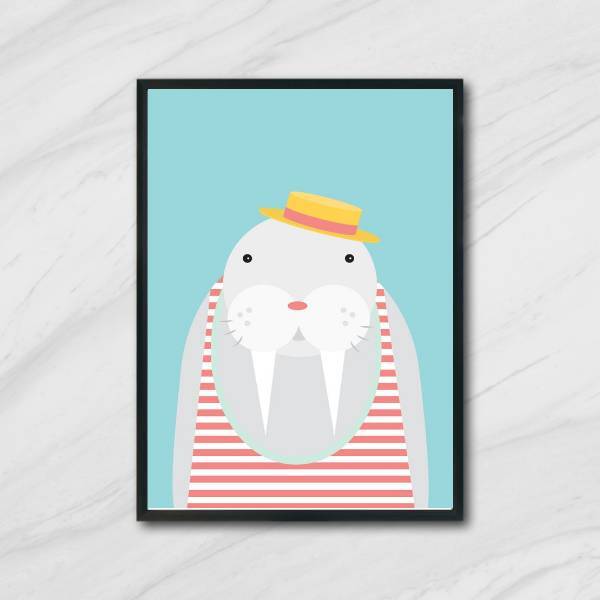 Quadro Foquinha Marinheira 45x34cm - Com Vidro Moldura:madeir