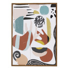 Quadro Formas e Cores II Rosa e Laranja Moldura Madeira Natural 70x50cm Arte Própria