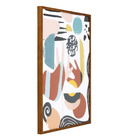 Quadro Formas e Cores II Rosa e Laranja Moldura Madeira Natural 70x50cm Arte Própria