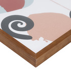 Quadro Formas e Cores II Rosa e Laranja Moldura Madeira Natural 70x50cm Arte Própria