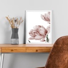 Quadro Foto Flor Moderna Rosê 24x18cm - Com Vidro Moldura Pre