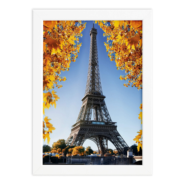 Quadro Foto Paris Torre Eiffel E Flores Moldura Branca 22x32 Leroy Merlin