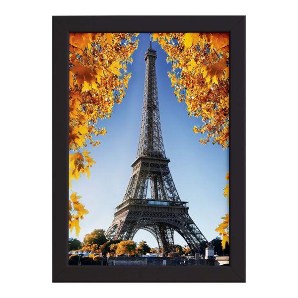Quadro Foto Paris Torre Eiffel E Flores Moldura Preta 33x43 Leroy Merlin