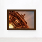 Quadro Foto Paris Torre Eiffel Sol Moldura Marrom 33x43cm