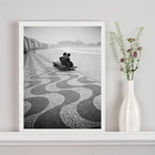 Quadro Foto Rio De Janeiro Antigo Casal Copacabana 24x18cm -