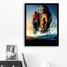 Quadro Fotografia Aquaman 24x18cm - Com Vidro Moldura:madeira